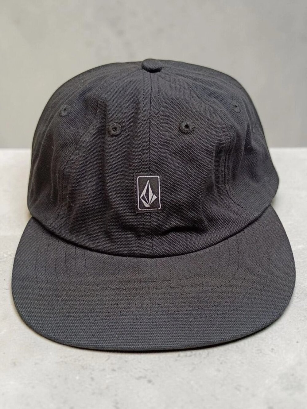 Volcom Black Baseball Hat Dad Cap Adjustable Back Stone Logo Skater Streetwear